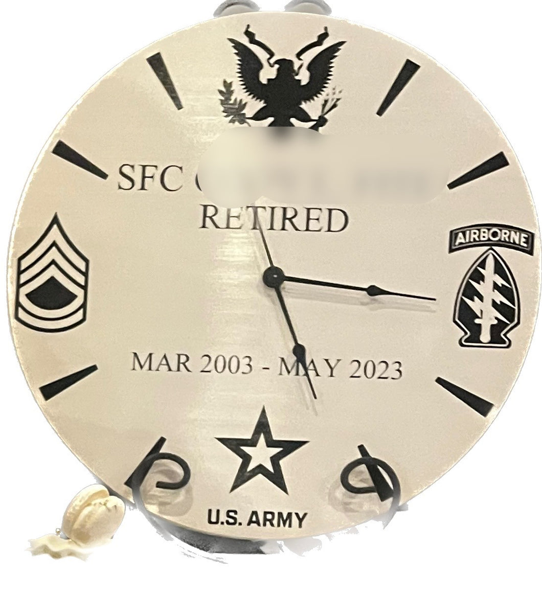 Military Retirement Clock-Custom