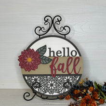 Load image into Gallery viewer, Hello Fall - Fall Mum 3D Door Hanger