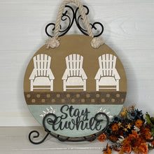 Load image into Gallery viewer, Stay Awhile - Adirondack Chairs Rattan 3D Door Hanger