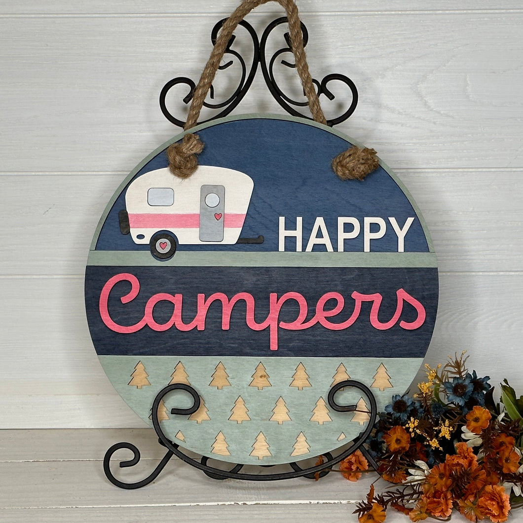 Happy Campers 3D Door Hanger