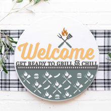 Load image into Gallery viewer, Welcome Get Ready to Grill & Chill - 3D Door Hanger