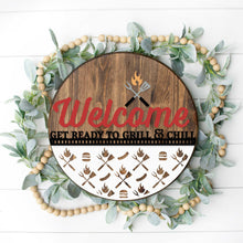 Load image into Gallery viewer, Welcome Get Ready to Grill & Chill - 3D Door Hanger