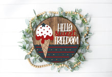 Load image into Gallery viewer, Hello Sweet Freedom - Ice Cream Cone 3D Door Hanger
