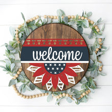 Load image into Gallery viewer, Welcome - Patriotic Sunflower 3D Door Hanger