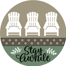 Load image into Gallery viewer, Stay Awhile - Adirondack Chairs Rattan 3D Door Hanger