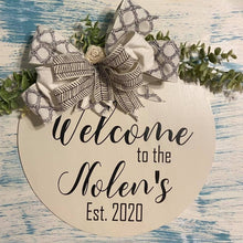 Load image into Gallery viewer, Last Name/Established Date Door Hangers