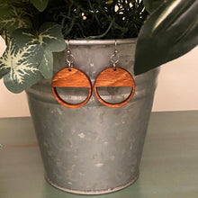 Load image into Gallery viewer, Round/Half Filled Circle Wood Earrings