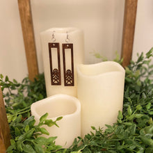 Load image into Gallery viewer, Rectangle Window Design Wood Earrings