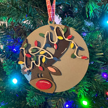 Load image into Gallery viewer, Holiday Head Reindeer Ornament - 3D