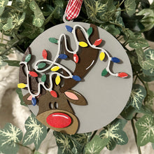 Load image into Gallery viewer, Holiday Head Reindeer Ornament - 3D