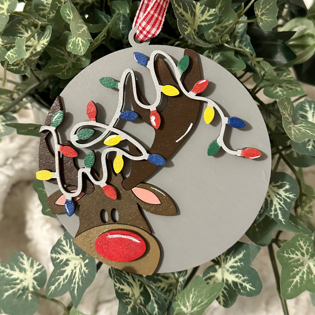 Holiday Head Reindeer Ornament - 3D