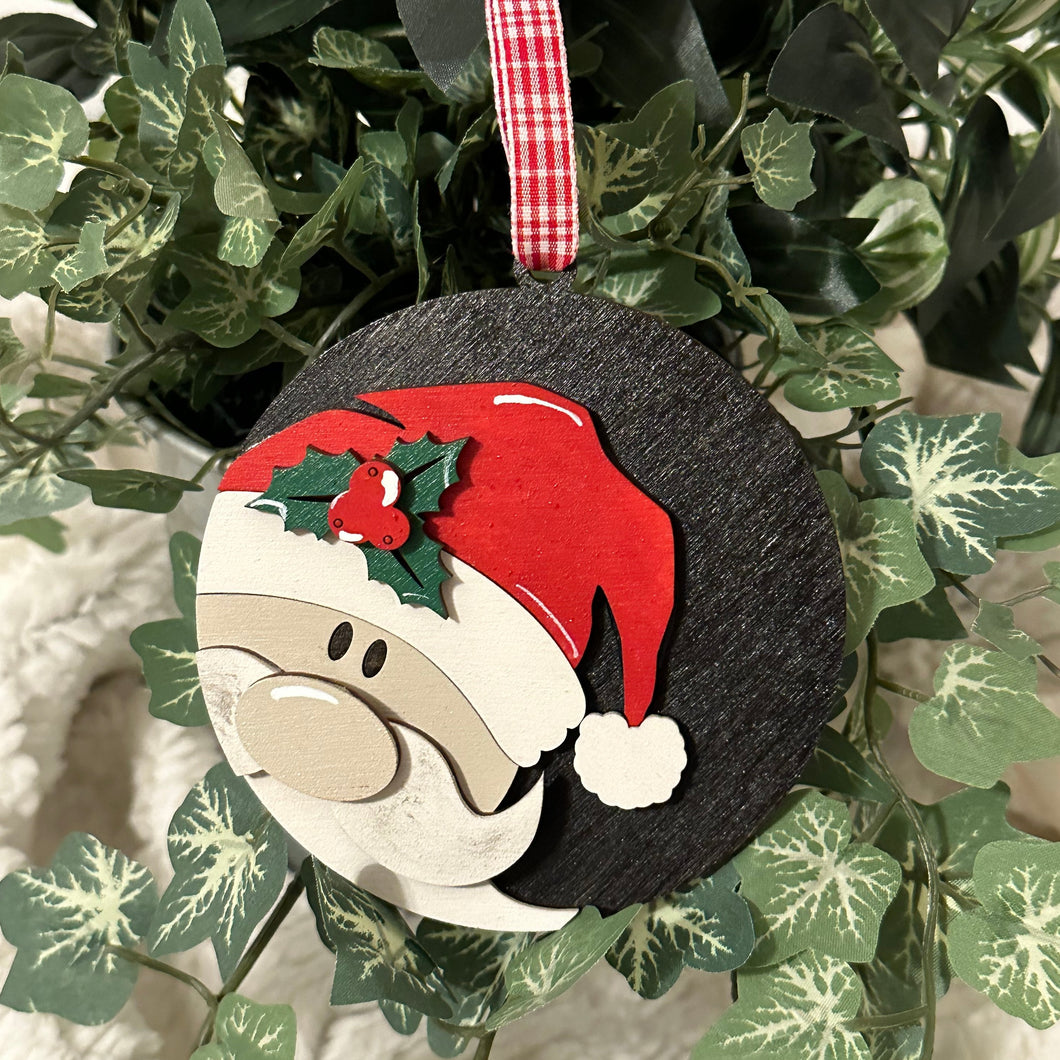 Holiday Head Santa Claus Ornament - 3D