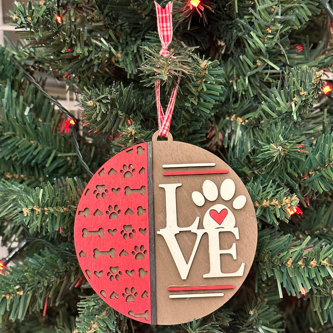 Dog Love Ornament - 2D