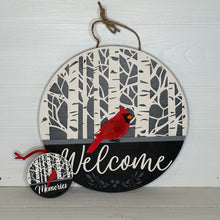 Load image into Gallery viewer, Birch Tree Cardinal 3D Door Hangers