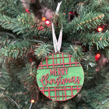 Load image into Gallery viewer, Merry Christmas - Mad for Plaid Ornament - 2D
