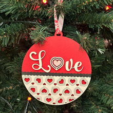 Load image into Gallery viewer, Love - Triple Heart Ornament - 2D