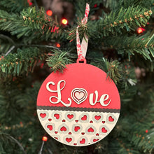 Load image into Gallery viewer, Love - Triple Heart Ornament - 2D
