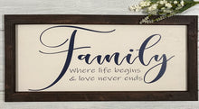 Load image into Gallery viewer, Family, Where Life Begins and Love Never Ends