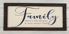 Load image into Gallery viewer, Family, Where Life Begins and Love Never Ends