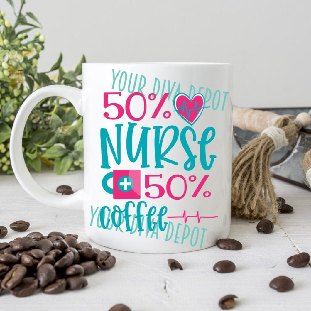 50% Nurse/Coffee Ceramic Mug