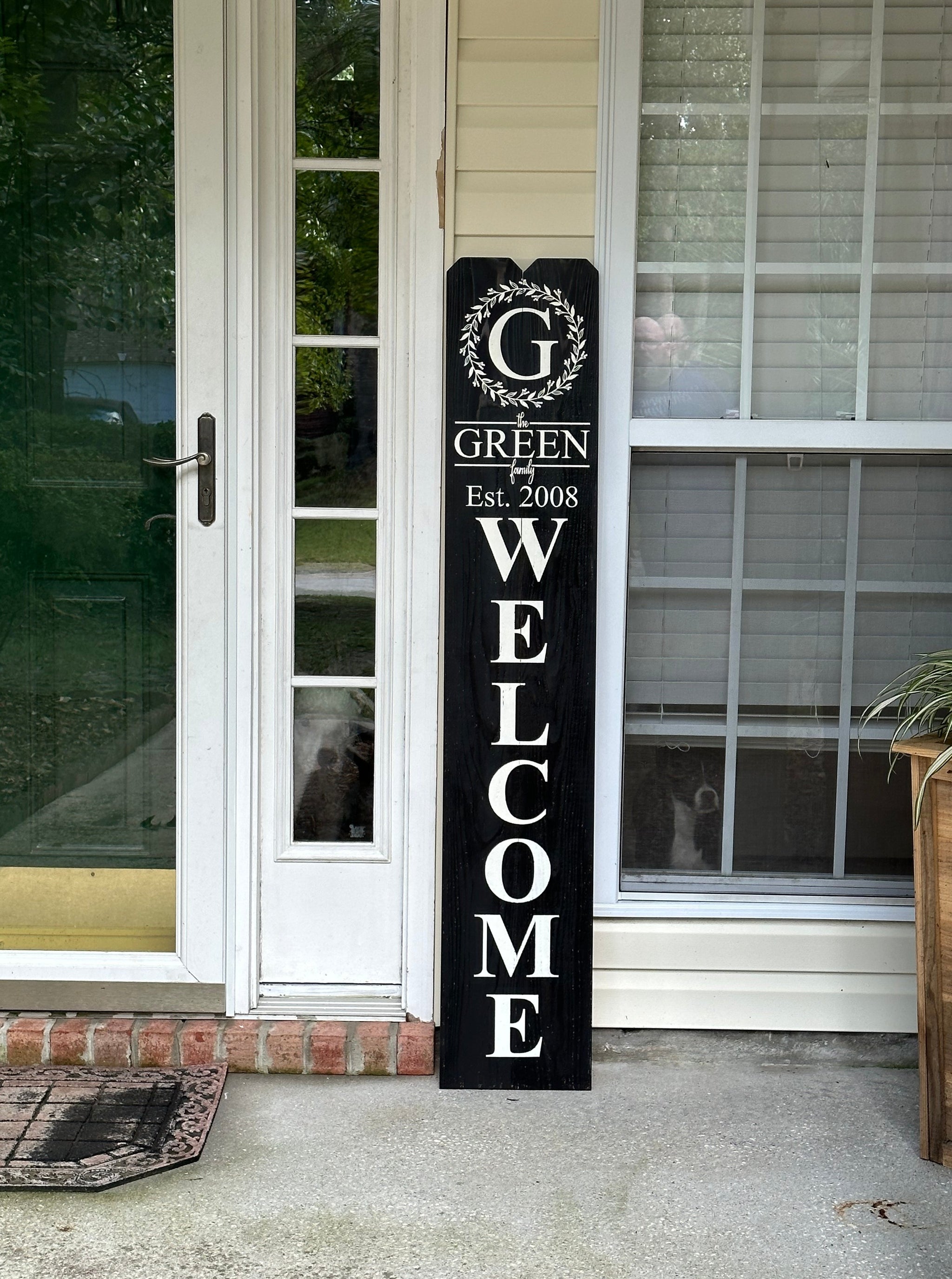 Last Name/Family/Established Monogram Fence Board Porch Leaner