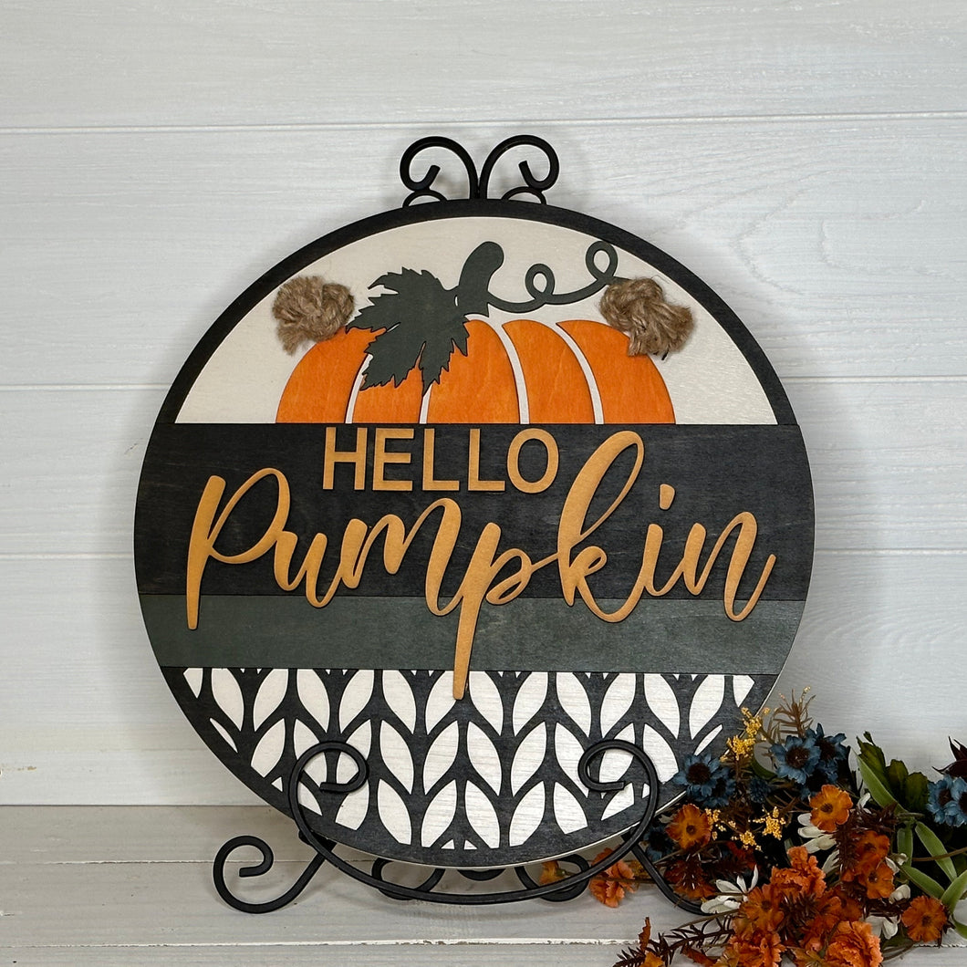 Hello Pumpkin - Pumpkin Cable Knit Sweater 3D Door Hanger