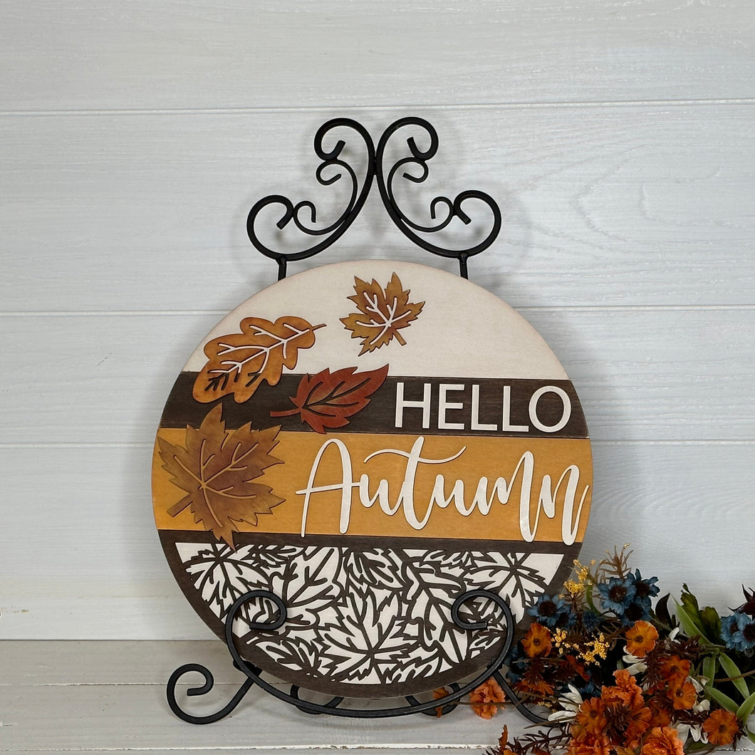 Hello Autumn - Falling Leaves 3D Door Hanger