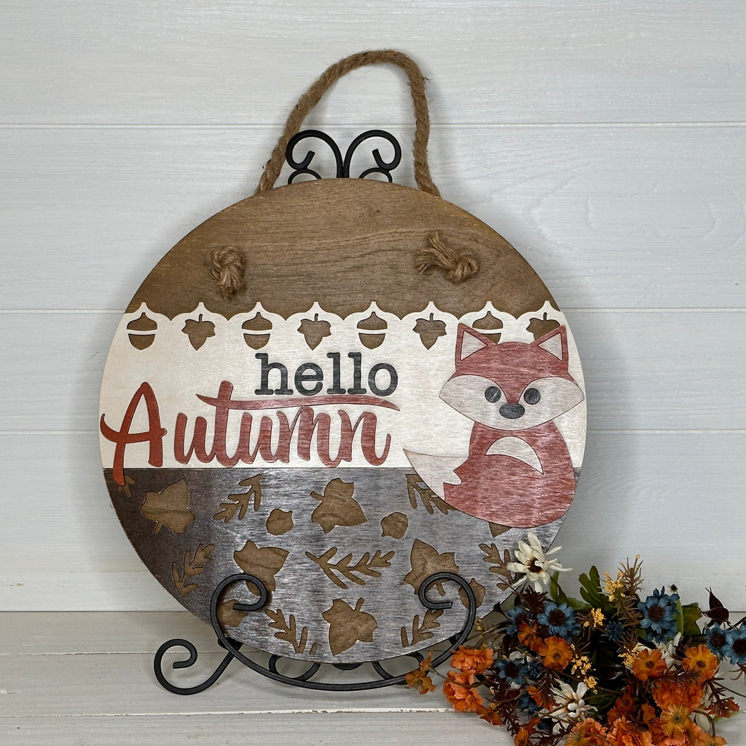 Hello Autumn - Fox 3D Door Hanger