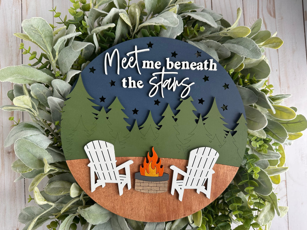 Meet Me Beneath the Stars - Chairs 3D Door Hanger