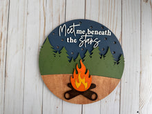 Load image into Gallery viewer, Meet Me Beneath the Stars - Camp Fire 3D Door Hanger
