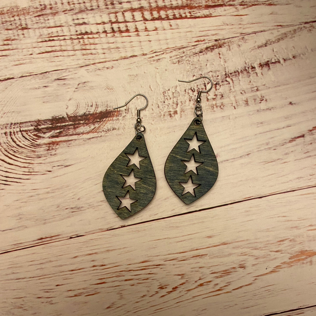 Stepping Stars Wood Earrings