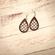 Load image into Gallery viewer, Arabesque Design Wood Earrings
