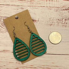 Load image into Gallery viewer, Shutter Teardrop Design Wood Earrings
