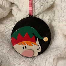 Load image into Gallery viewer, Holiday Head Elf Ornament - 3D
