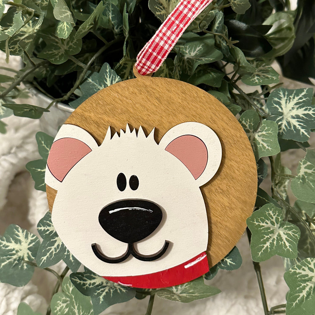 Holiday Head Polar Bear Ornament - 3D