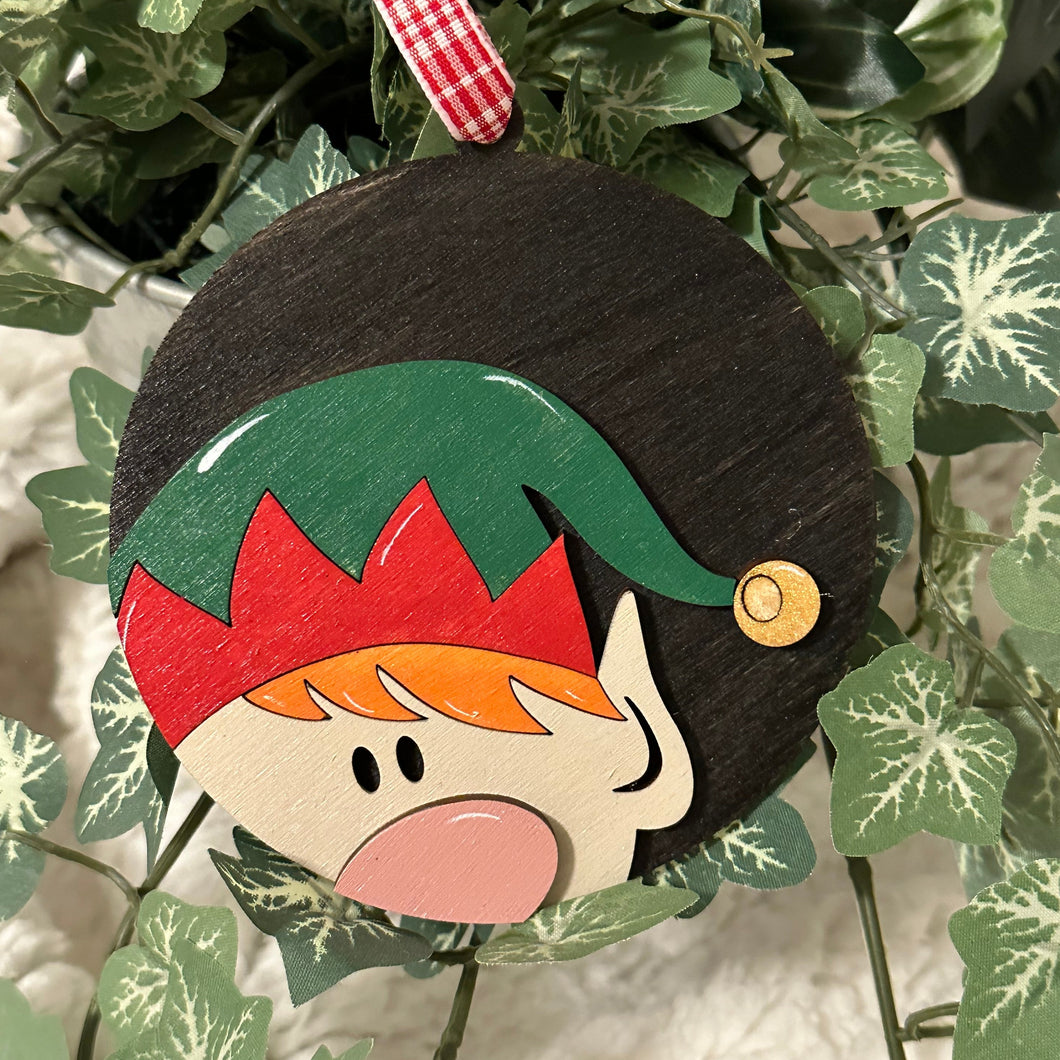 Holiday Head Elf Ornament - 3D
