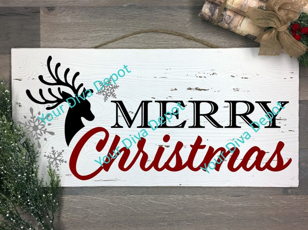 Merry Christmas (reindeer) - Unframed